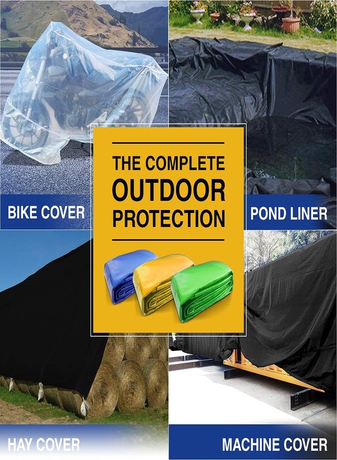 TUFFPAULIN 6FT X 6FT 120 GSM Black Tarpaulin Tirpal Tadpatri Tharpai Thadika, Extra Strong, Reinforced Eyelets, UV Resistant, 100% Waterproof Virgin, 6 Layer MLCL 3D Rib Technology-1 No. - Image 3